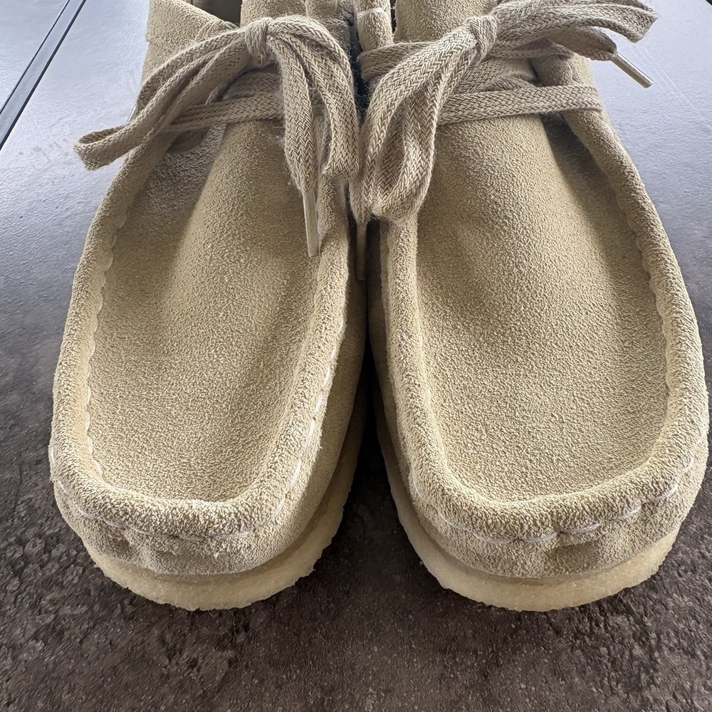Clarks Originals Women's Wallabee Maple Suede Crepe Rubber Sole Size 9 Beige - Picture 11 of 11